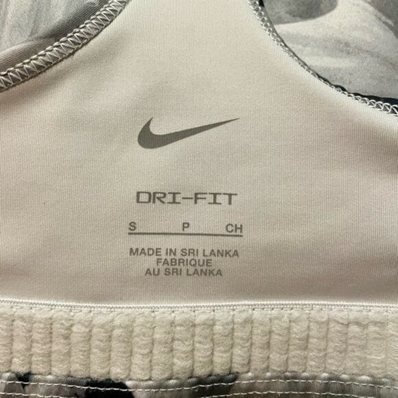 Nike Women's Abstract Gray Sports Bra with a gorgeous baby blue Nike Emblem - Picture 3 of 3